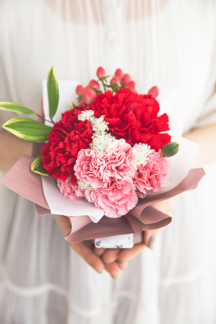 母の日限定 Special そのまま飾れる花束・ブーケ #1019 size:60 REDの写真2枚目