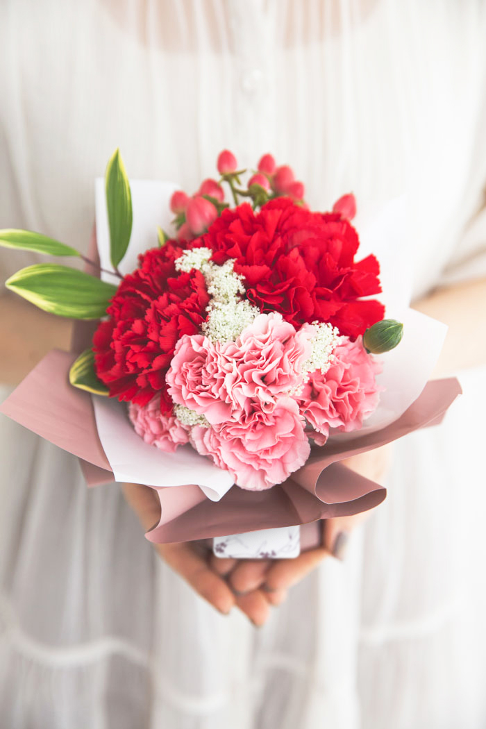 母の日 Special そのまま飾れる花束・ブーケ #1019 size:S RED