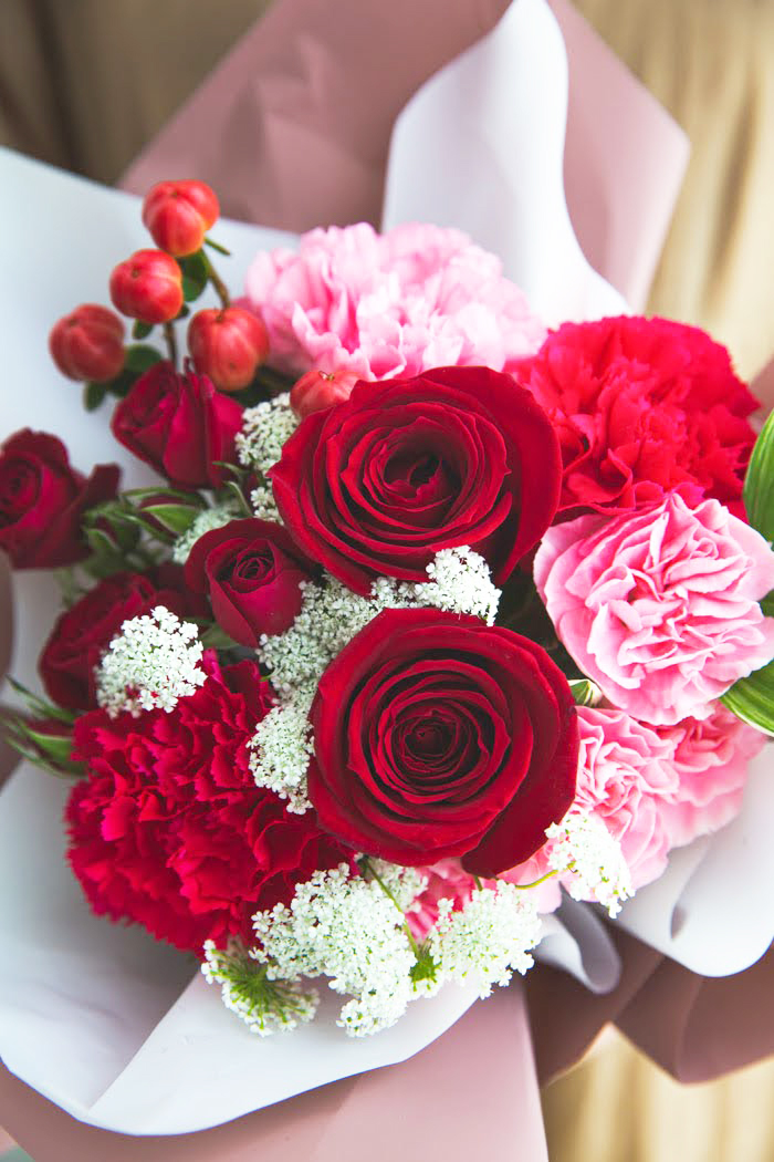 母の日限定 Special そのまま飾れる花束・ブーケ #1020 size:80 REDの写真3枚目