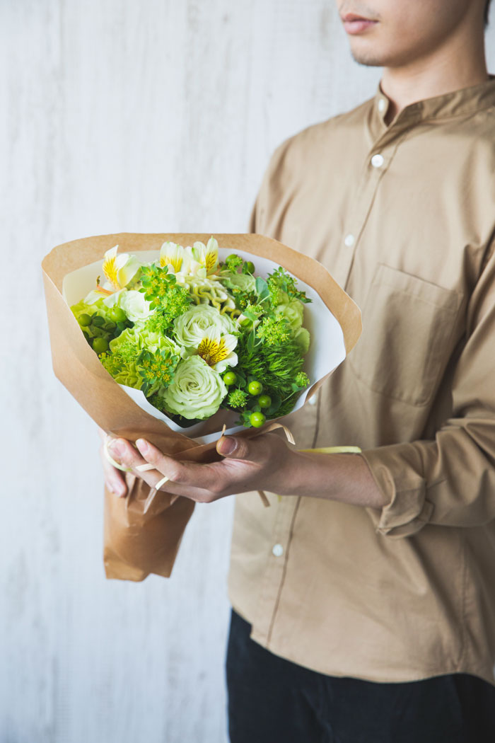 グリーン系の花束を探す 公式 Hanaprime 花と植物のギフト通販