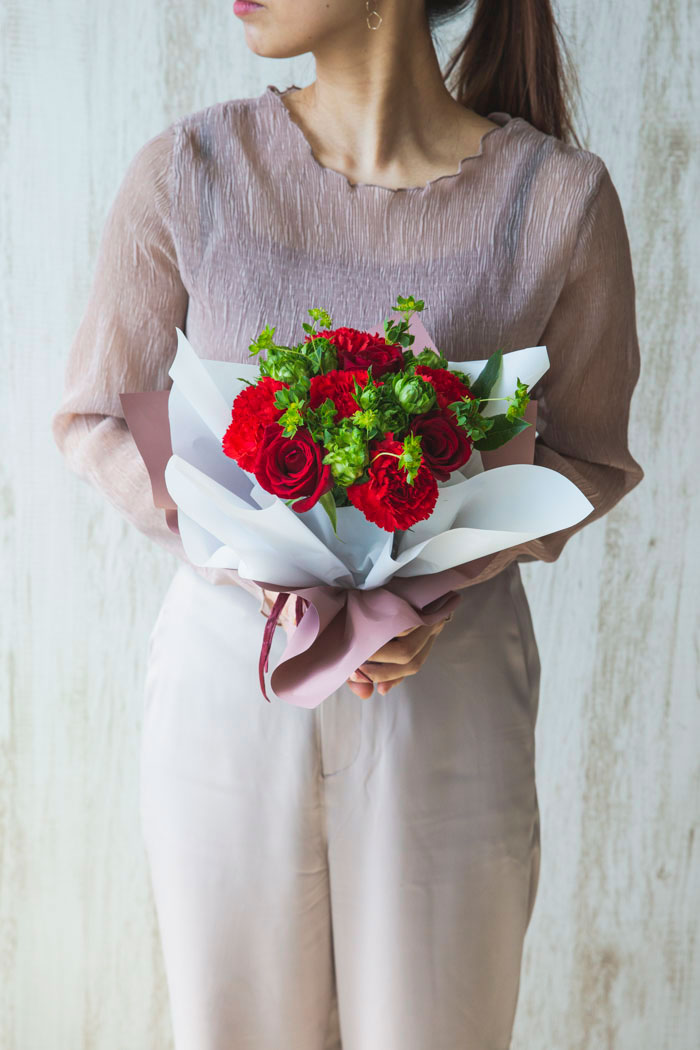 花束 そのまま飾れるブーケ #1047 size:80 REDの写真2枚目