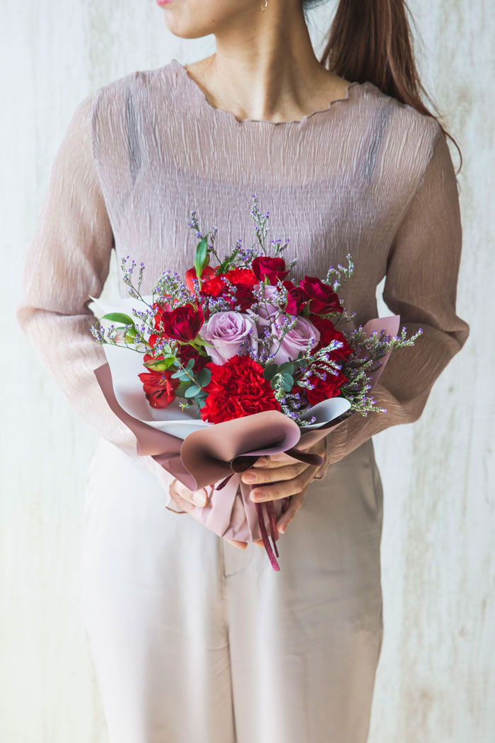 花束 そのまま飾れるブーケ #1052 size:80 REDの写真3枚目