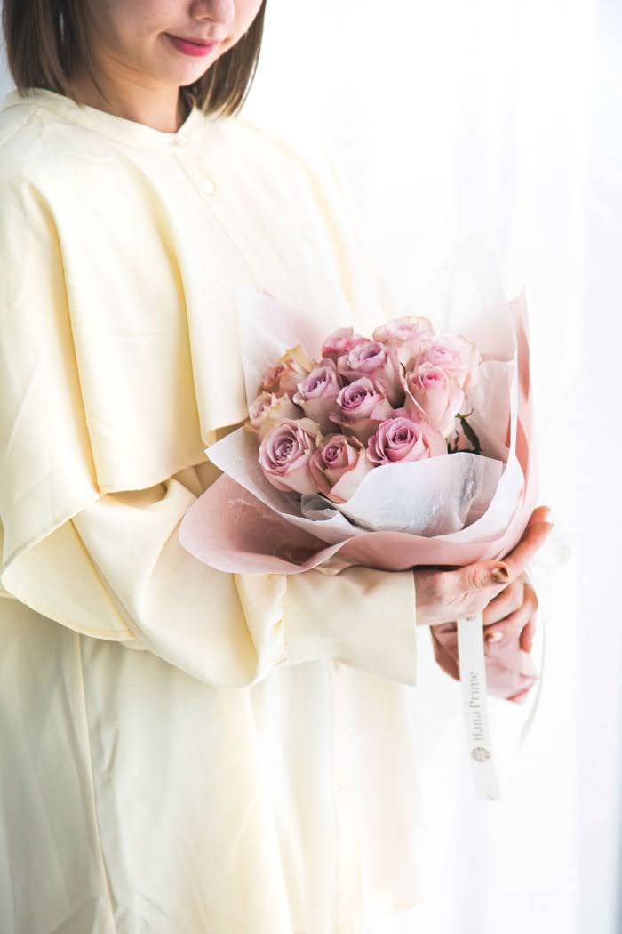 花束 ローズブーケバラ 12本  #1106 size:80 アンティーク薄PNKの写真4枚目