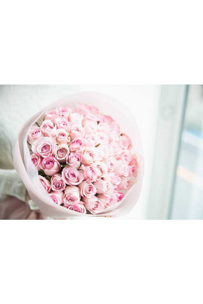 花束 ローズブーケバラ 50本 #1107 size:120 アンティーク薄PNKの写真3枚目