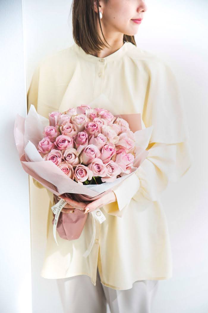 花束 ローズブーケバラ 30本 #1108 size:100 アンティーク薄PNKの写真4枚目