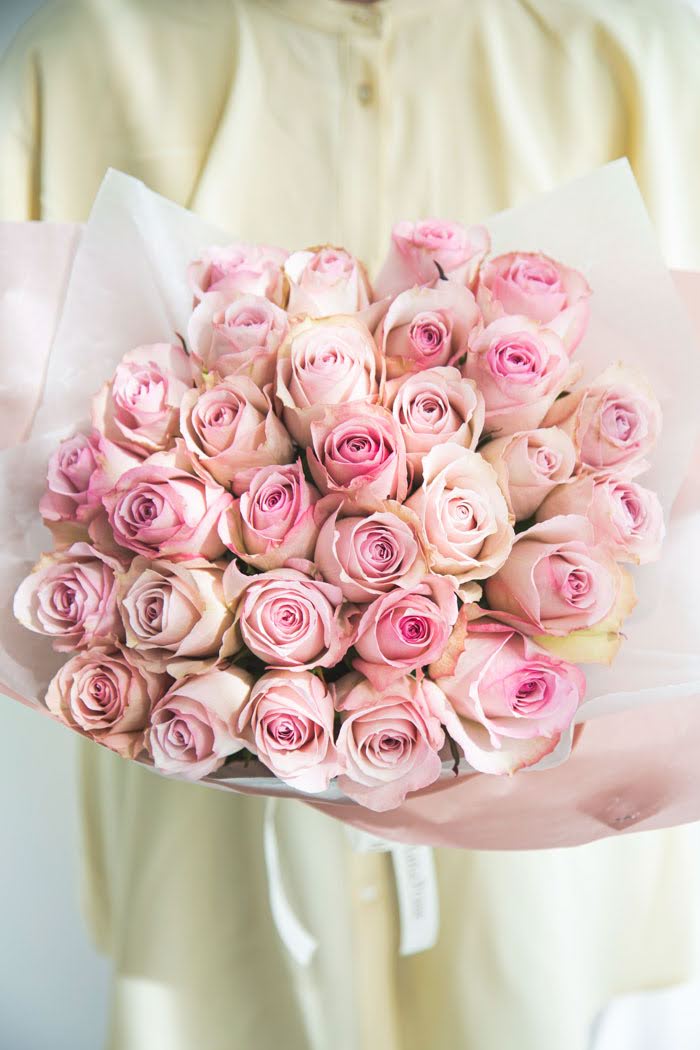 花束 ローズブーケバラ 30本 #1108 size:100 アンティーク薄PNK