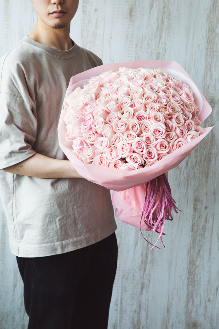 花束 ローズブーケバラ 108本 #1109 薄PNK