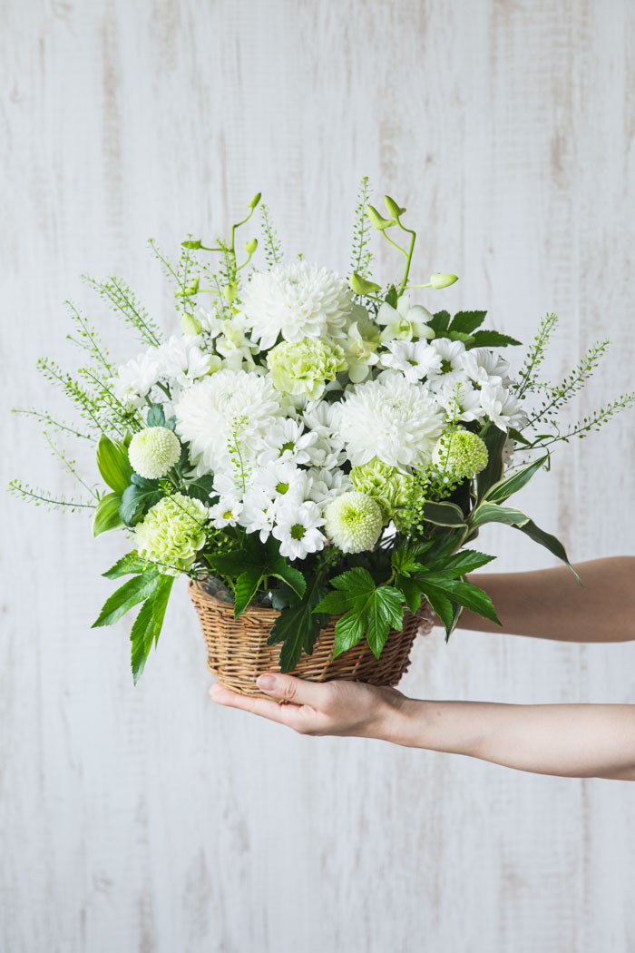 アレンジメント バスケット #1123 size:100の写真3枚目