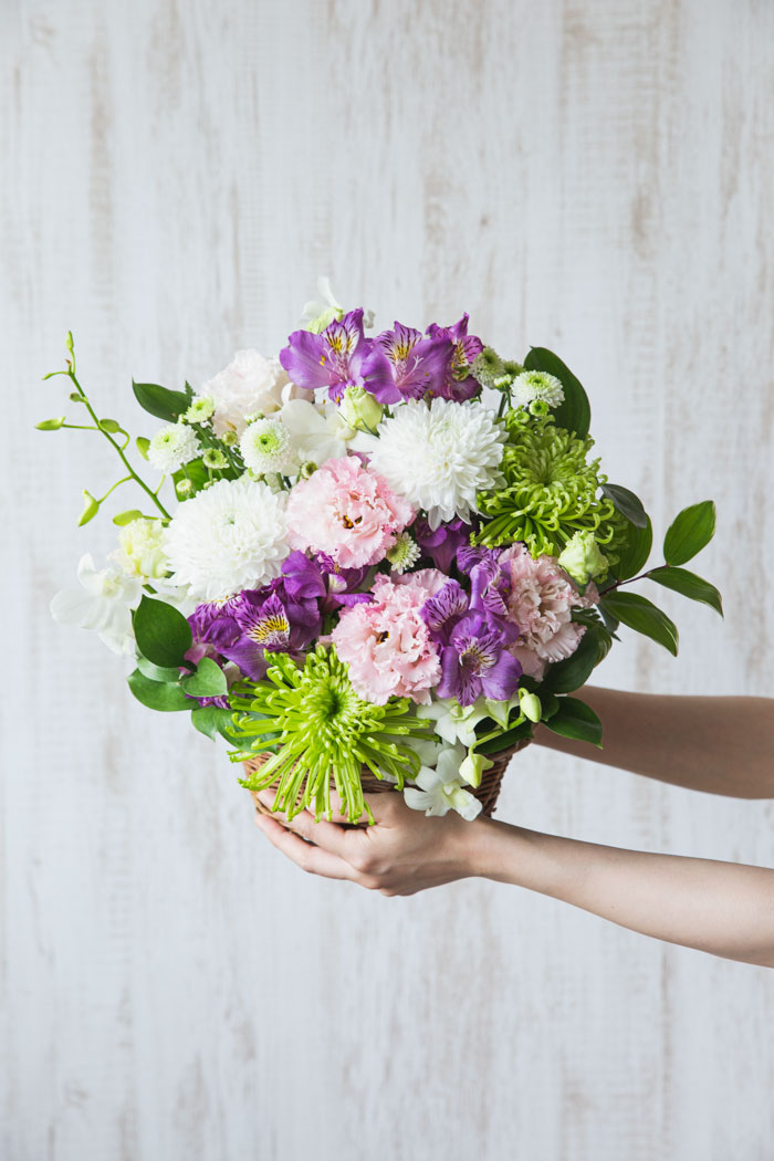 アレンジメント バスケット #1125 size:100の写真3枚目