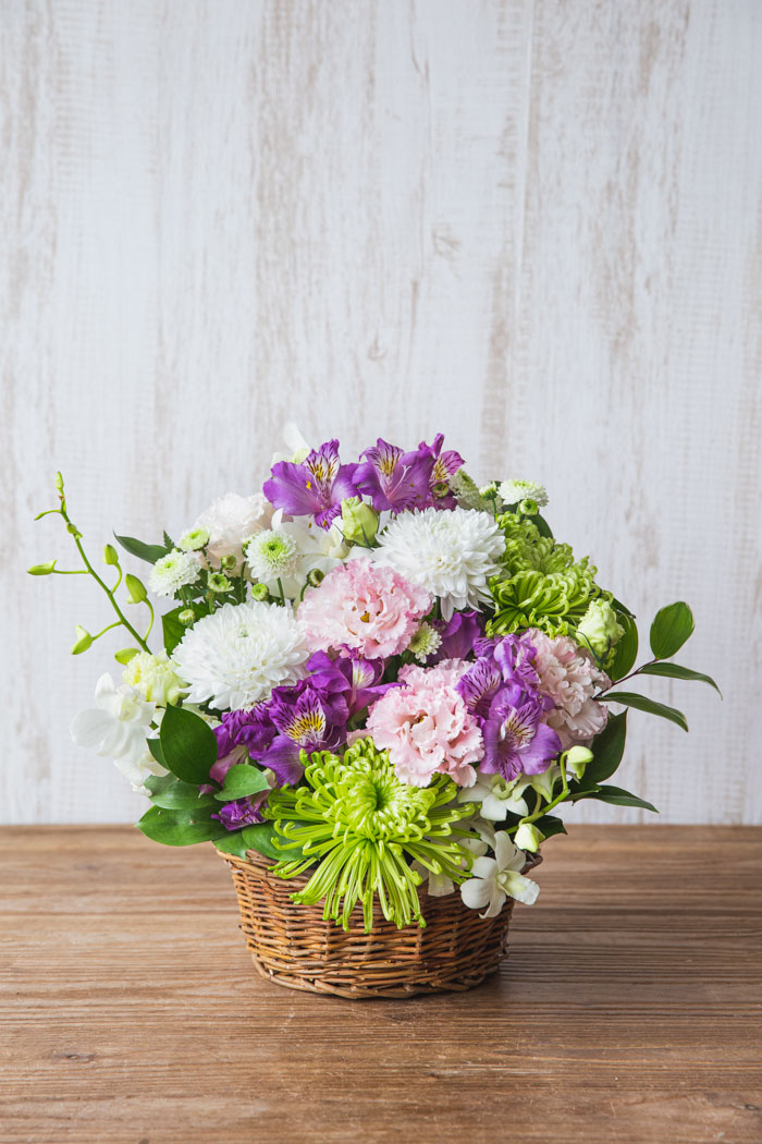 供花 アレンジメント バスケット #1125 size:100の写真4枚目