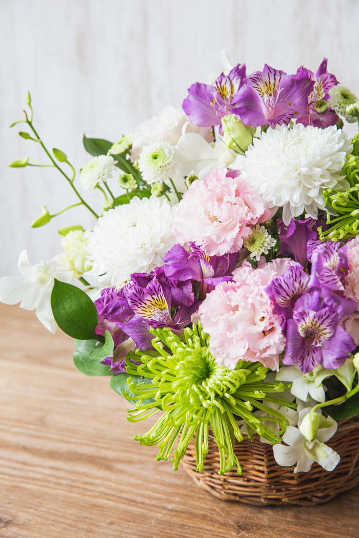 アレンジメント バスケット #1125 size:100｜HanaPrime（ハナプライム）