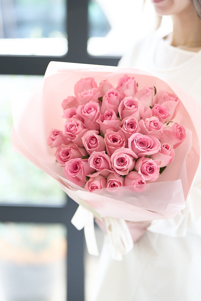 花束 ローズブーケ バラ 30本 #1128 size:100 PNKの写真4枚目