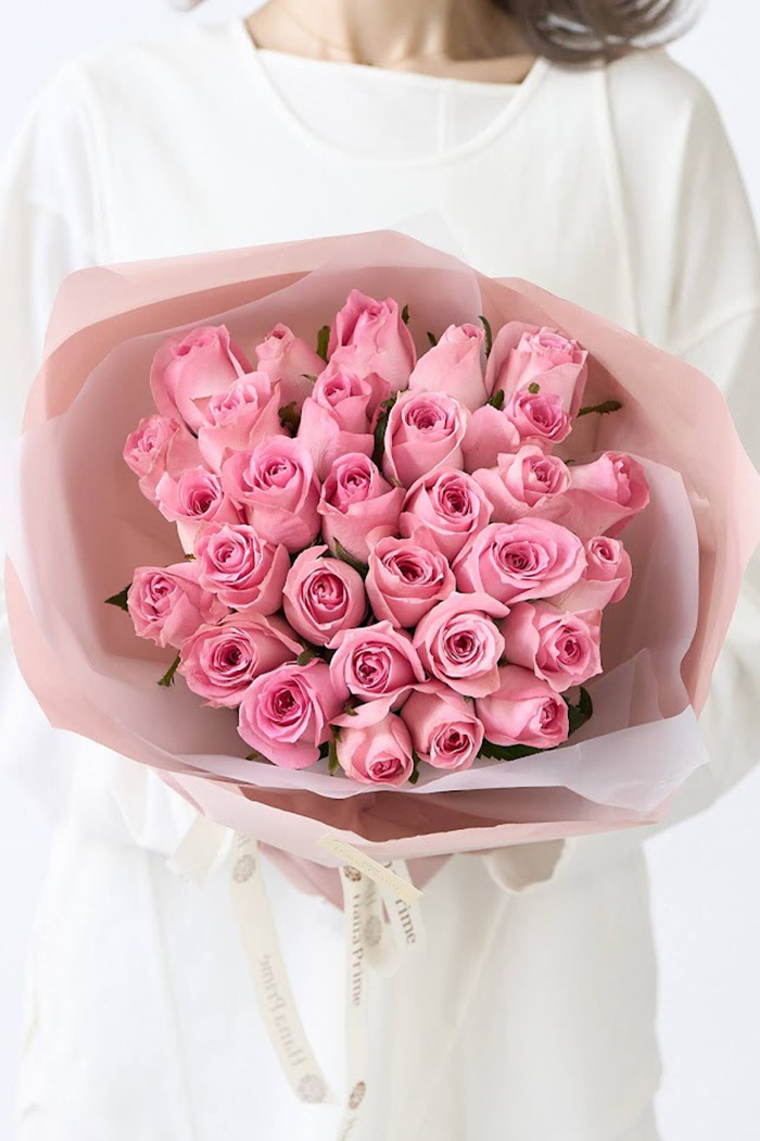 花束 ローズブーケ バラ 30本 #1128 size:100 PNKの写真1枚目