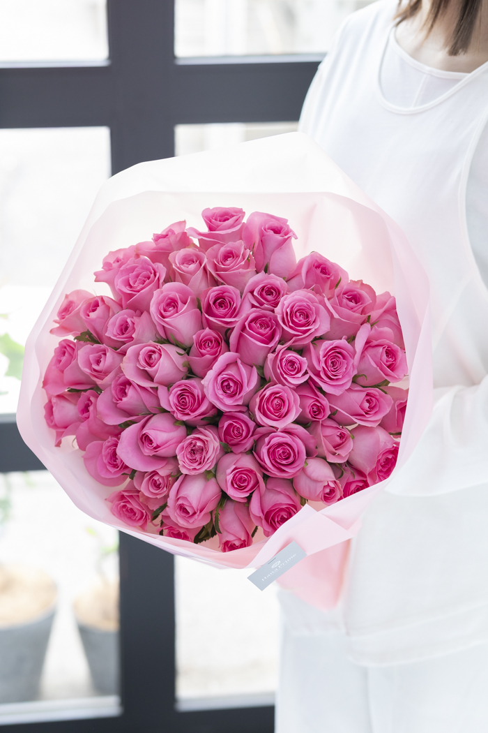 花束 ローズブーケ バラ 50本 #1132 size:120 PNKの写真2枚目