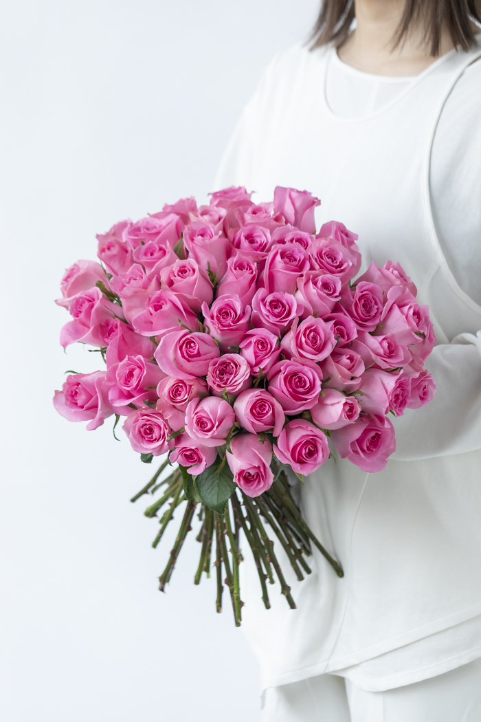 花束 ローズブーケ バラ 50本 #1132 size:120 PNKの写真3枚目