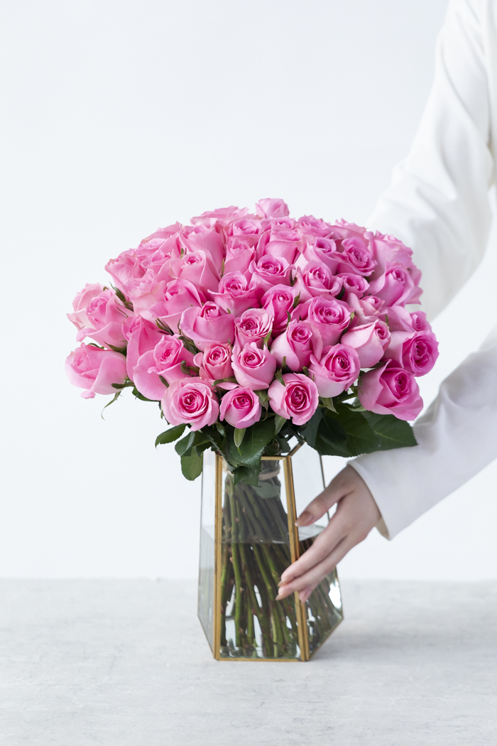 花束 ローズブーケ バラ 50本 #1132 size:120 PNKの写真4枚目