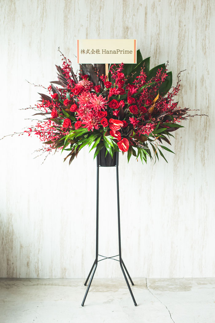 スタンド花 1段 レッド #1230