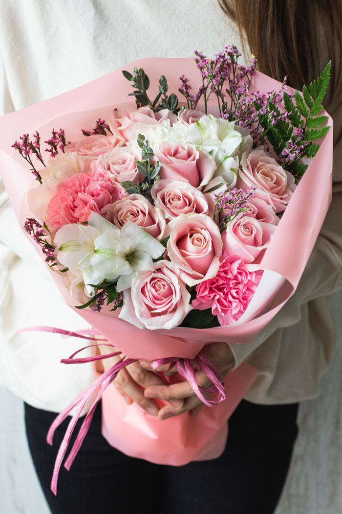 ピンク系の花束を探す 公式 Hanaprime 花と植物のギフト通販