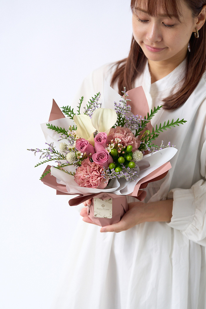 花束 そのまま飾れるブーケ #1262 size:80 REDの写真3枚目