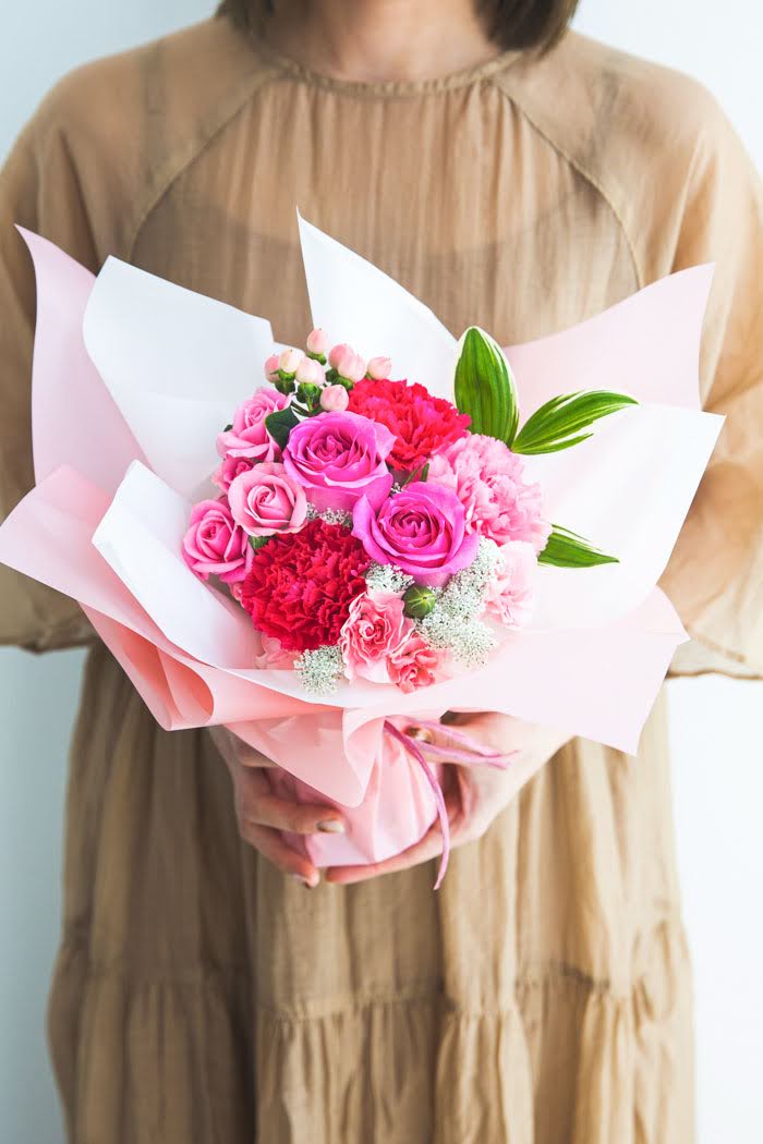 母の日 Special そのまま飾れる花束  #1492 size:M PINK