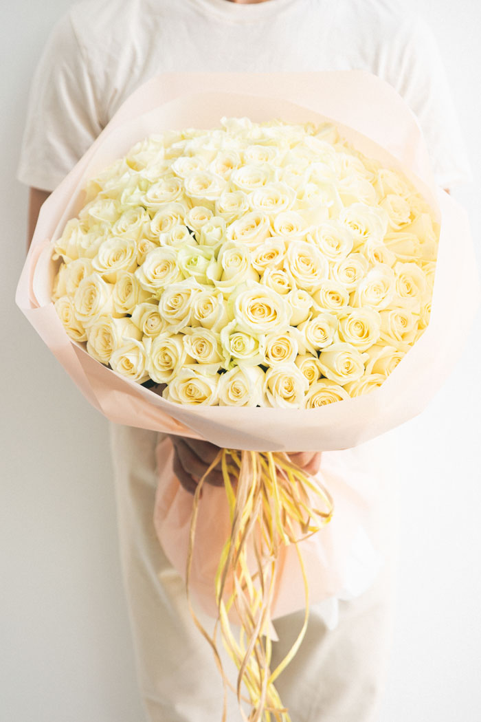 花束 ローズブーケ バラ 108本 #1554 WHT