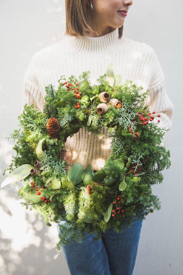 クリスマス限定 フレッシュ生クリスマスリース 1652 公式 Hanaprime 花と植物のギフト通販
