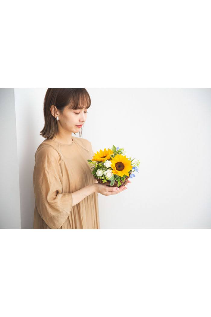 季節のアレンジメント バスケット #1700 size:60の写真3枚目