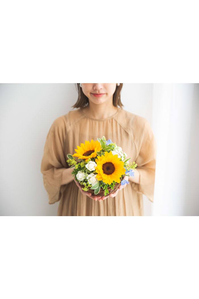 季節のアレンジメント バスケット #1700 size:60の写真4枚目