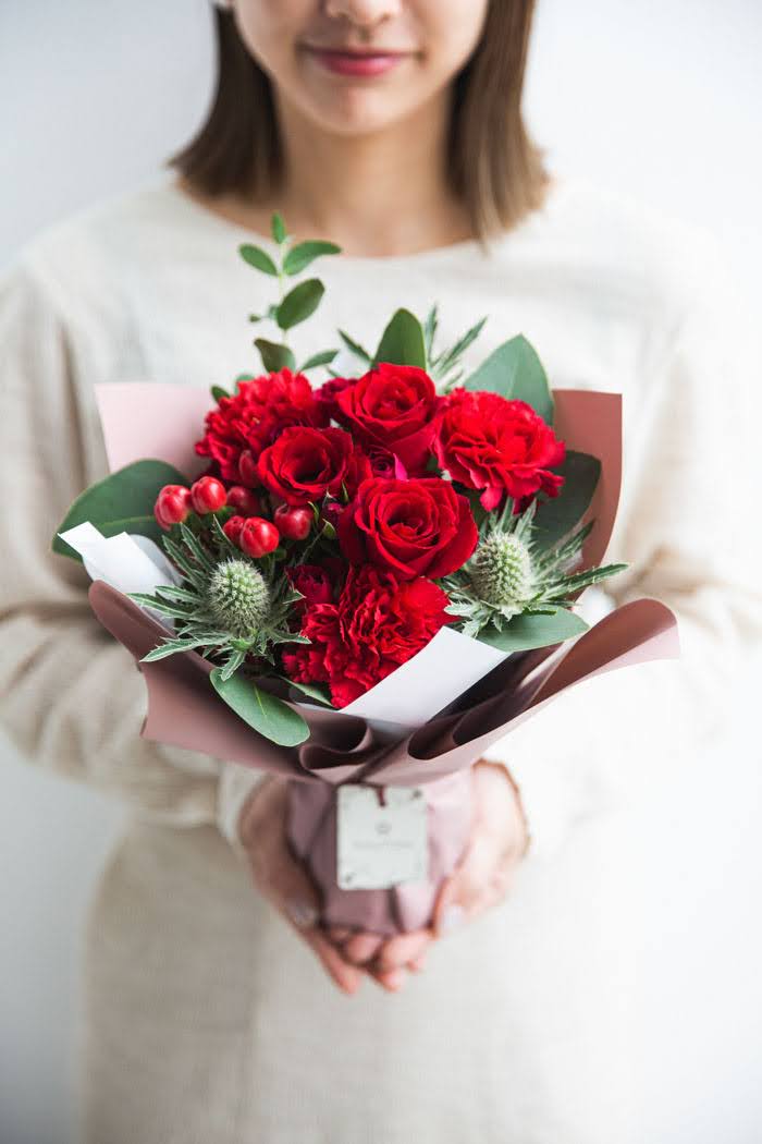 そのまま飾れるブーケ #1711 size:80 RED