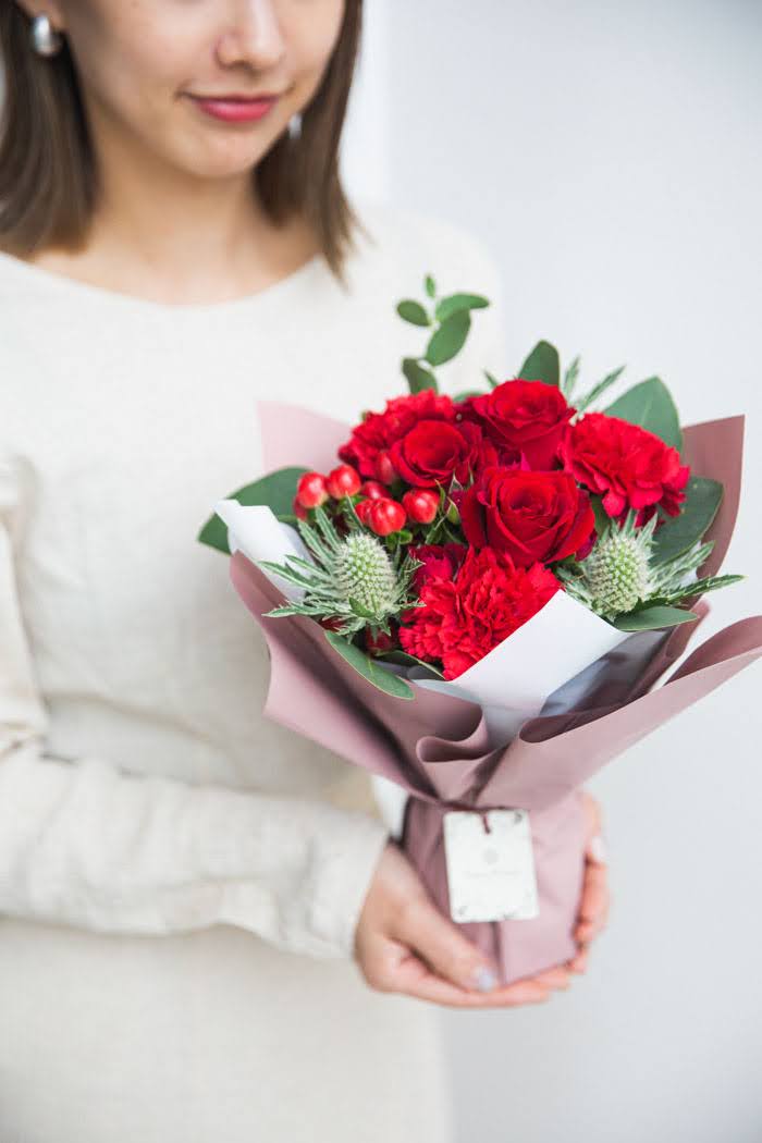 そのまま飾れるブーケ #1711 size:80 RED