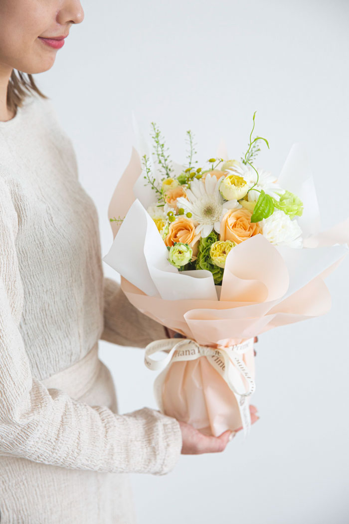 そのまま飾れるブーケ #1734 100size YEL｜HanaPrime（ハナプライム）