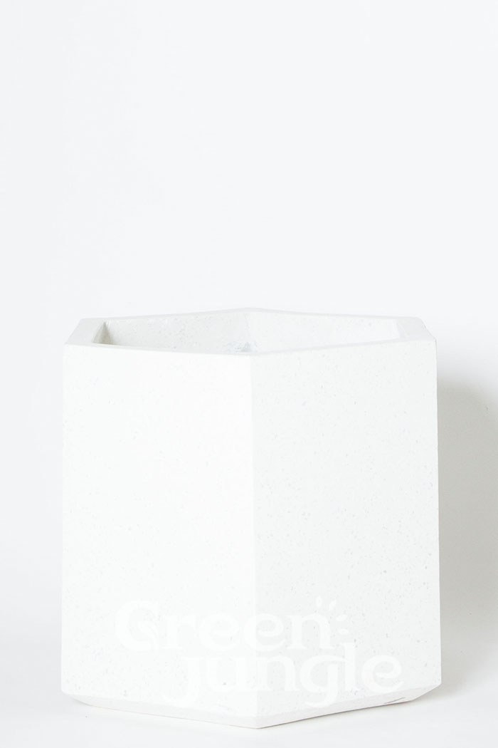 鉢カバー コーテスヘックス ホワイトテラゾ（10号鉢）の写真1枚目