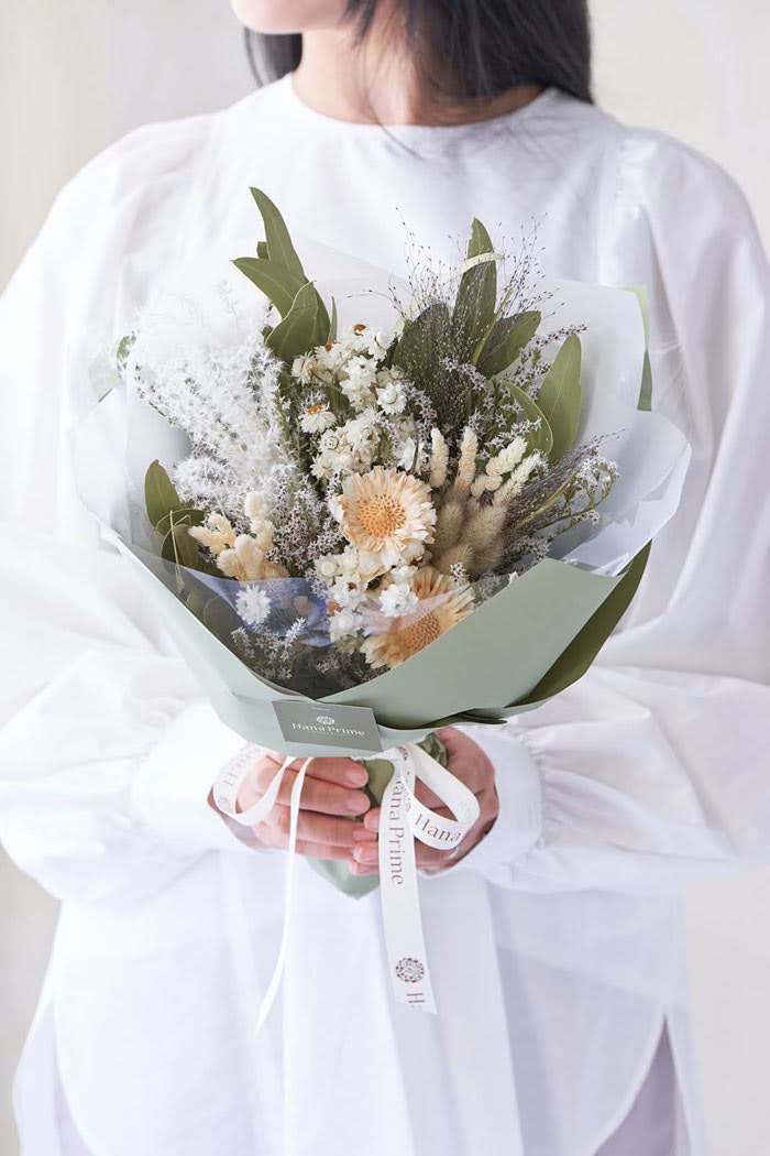 ドライブーケ ホワイトグリーン size:80 #1770の写真2枚目