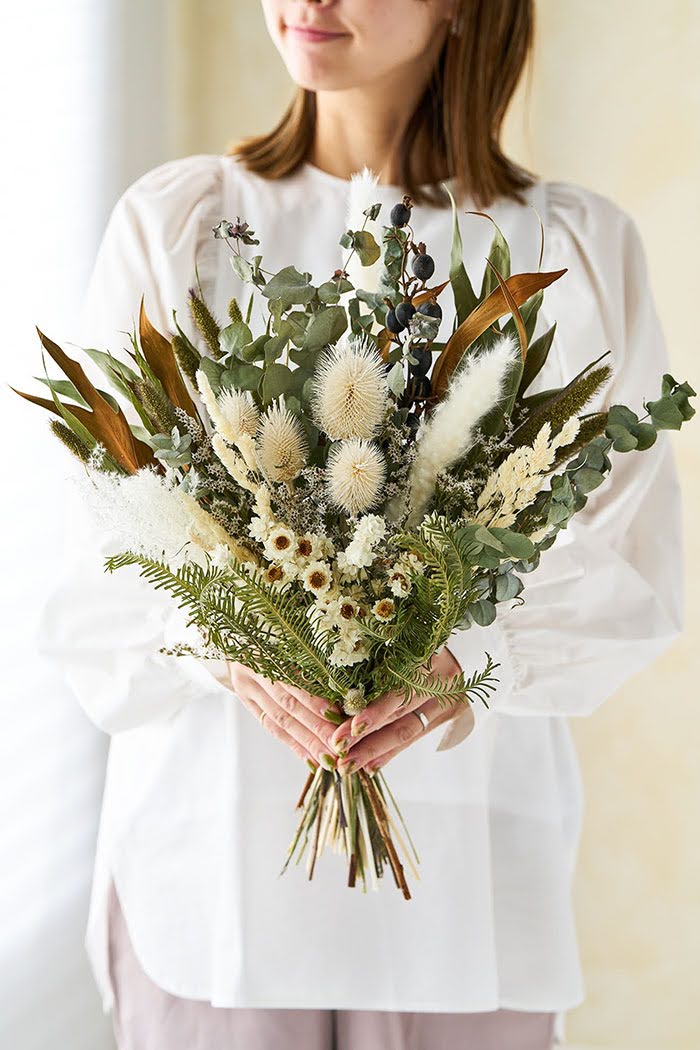 ドライブーケ ホワイトグリーン size:100 #1776の写真1枚目