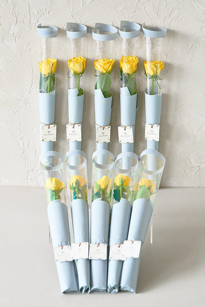 イエローバラ1輪 ローズ10束セット #1818