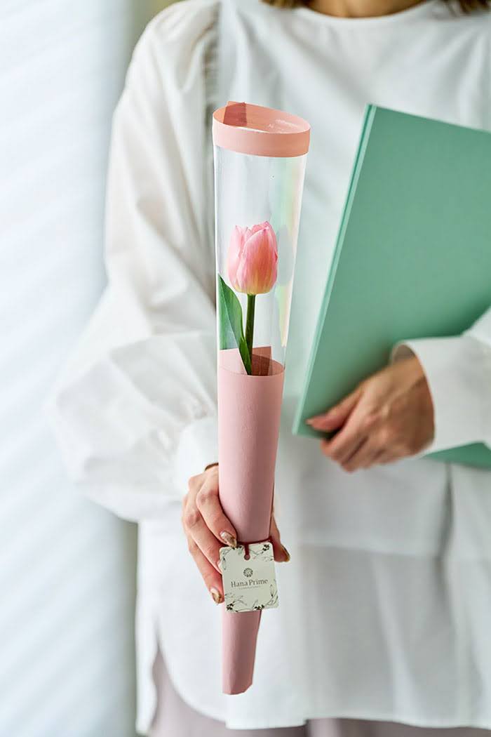 ピンクチューリップ1輪 10束セット #1822