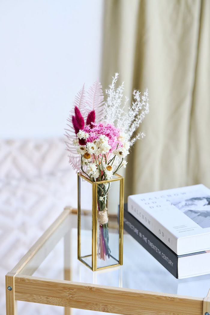 ドライフラワーミニ花束 size:S #1842 ピンクレッドの写真3枚目