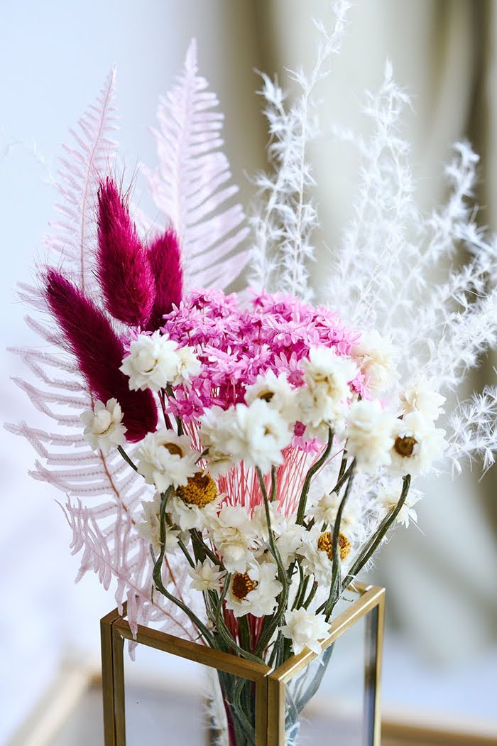 ドライフラワーミニ花束 size:S #1842 ピンクレッドの写真4枚目
