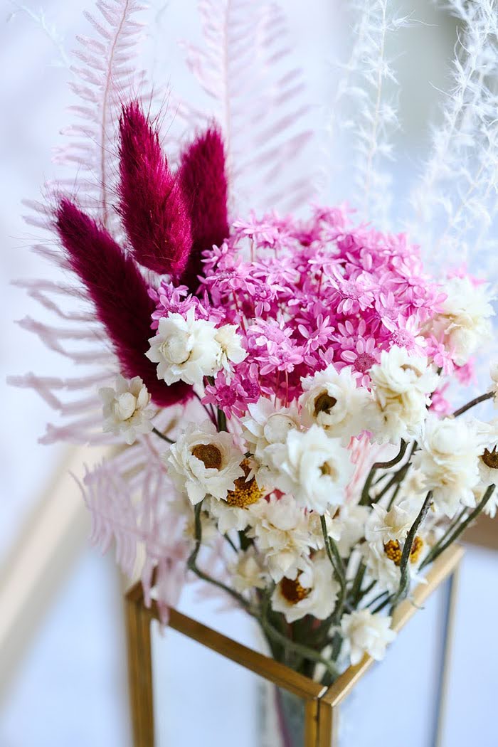 ドライフラワーミニ花束 size:S #1842 ピンクレッドの写真5枚目