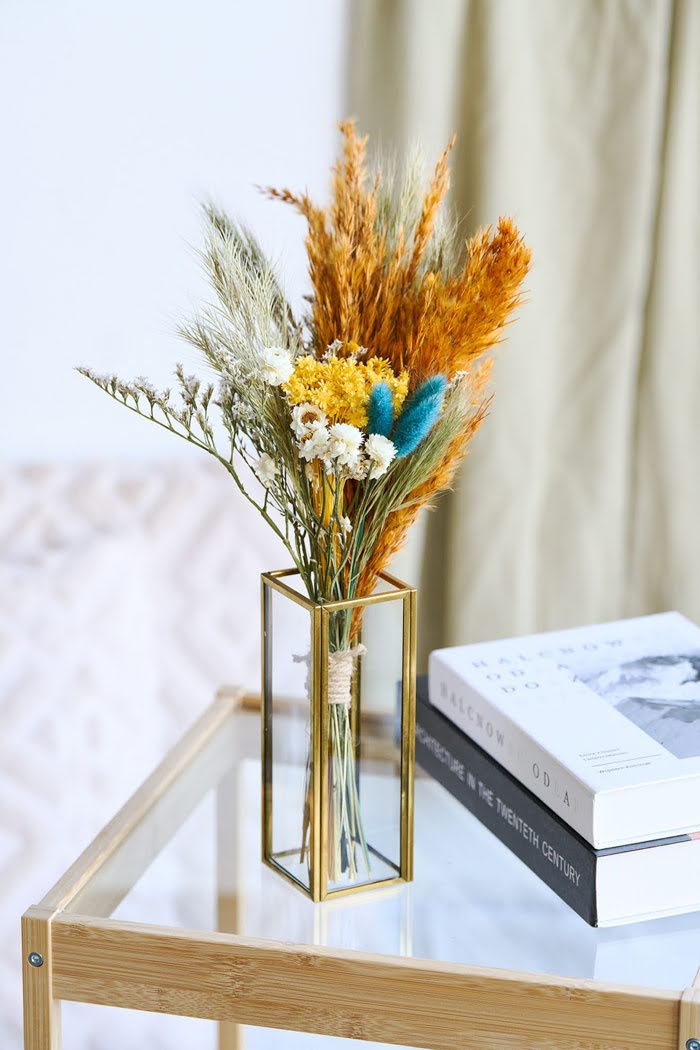 ドライフラワーミニ花束 size:M #1844イエローオレンジ