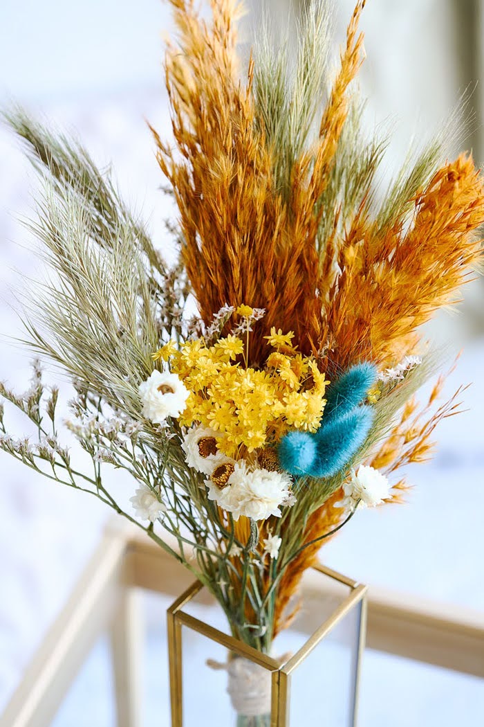 ドライフラワーミニ花束 size:M #1844イエローオレンジの写真5枚目