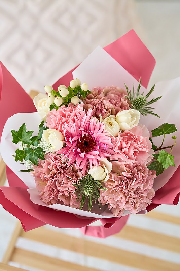 母の日 Special そのまま飾れる花束  #1856 size:M くすみPINKの写真5枚目