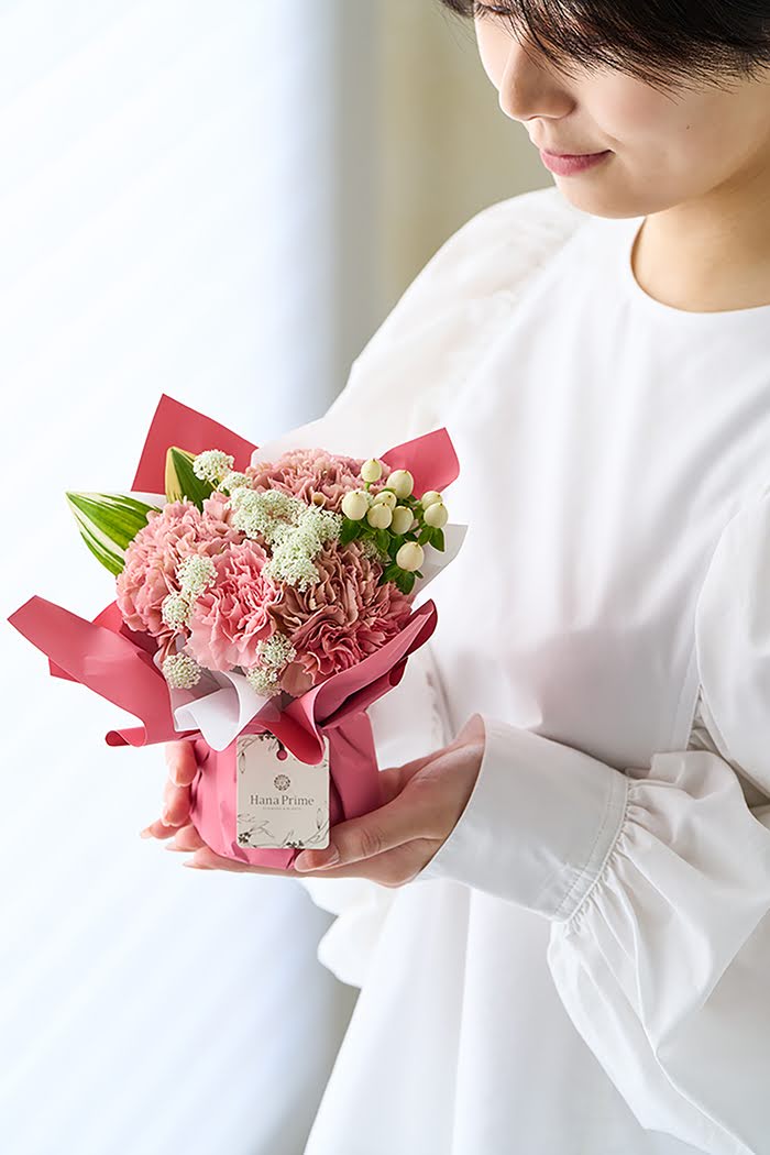 母の日 Special そのまま飾れる花束 #1858 size:S くすみPINK