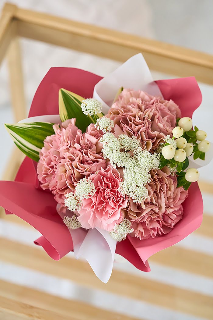 母の日 Special そのまま飾れる花束 #1858 size:S くすみPINKの写真4枚目