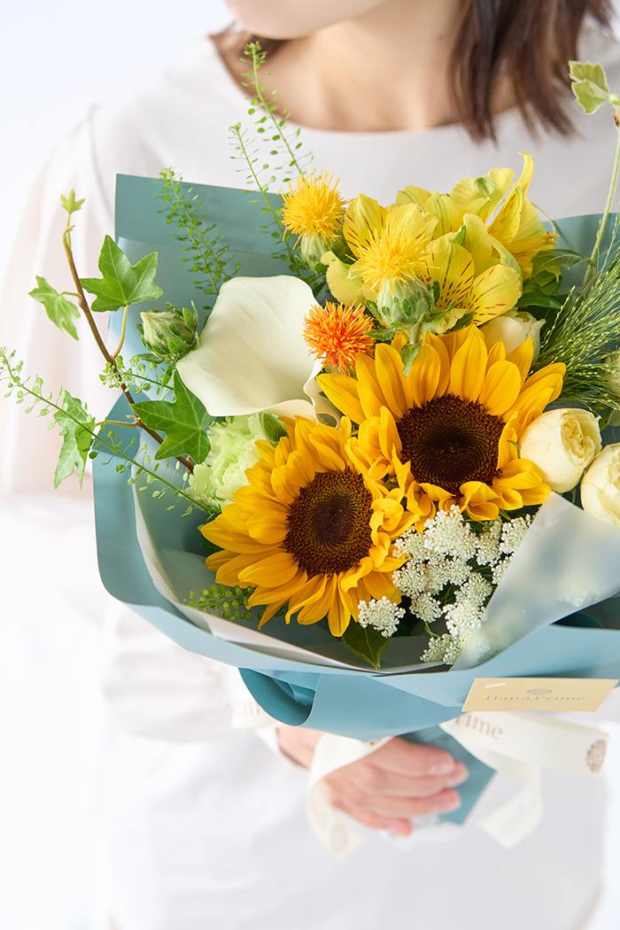 父の日 ギフト 花束 ヒマワリのブーケ #1876 size:80の写真2枚目