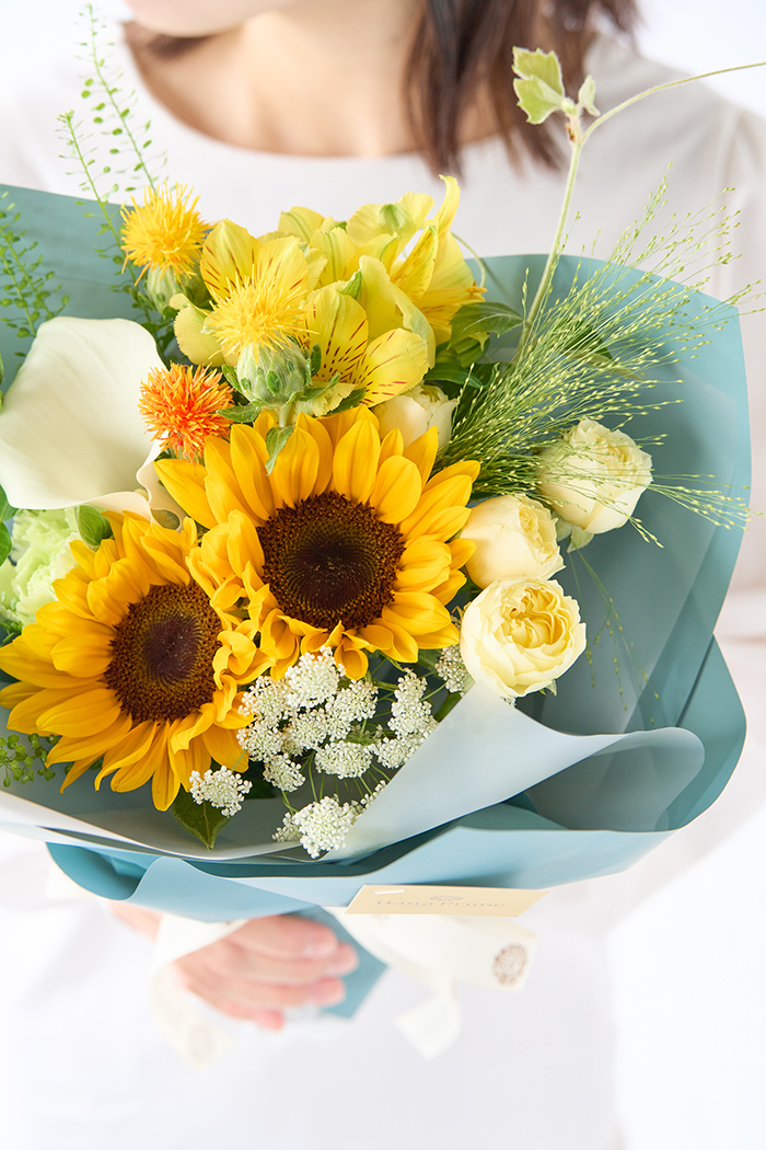 父の日 ギフト 花束 ヒマワリのブーケ #1876 size:80の写真3枚目