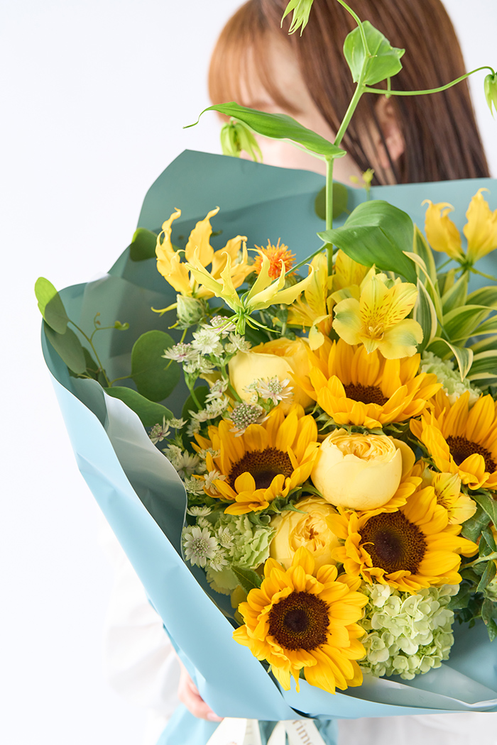 父の日 ギフト 花束 ヒマワリの花束 #1877 size:120の写真2枚目