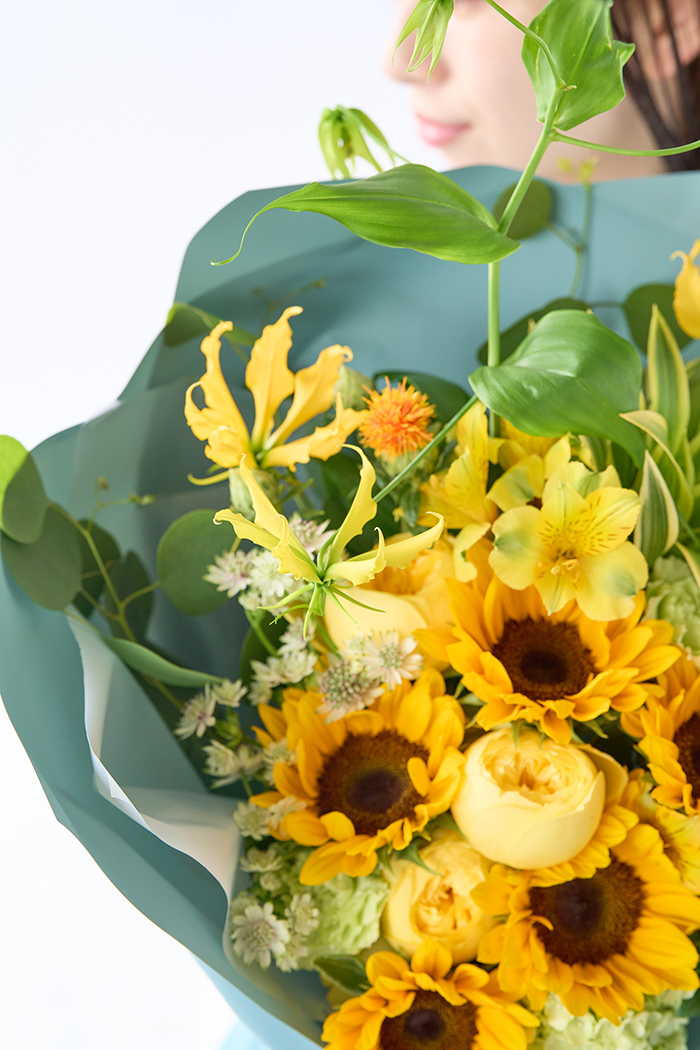 父の日 ギフト 花束 ヒマワリの花束 #1877 size:120の写真3枚目