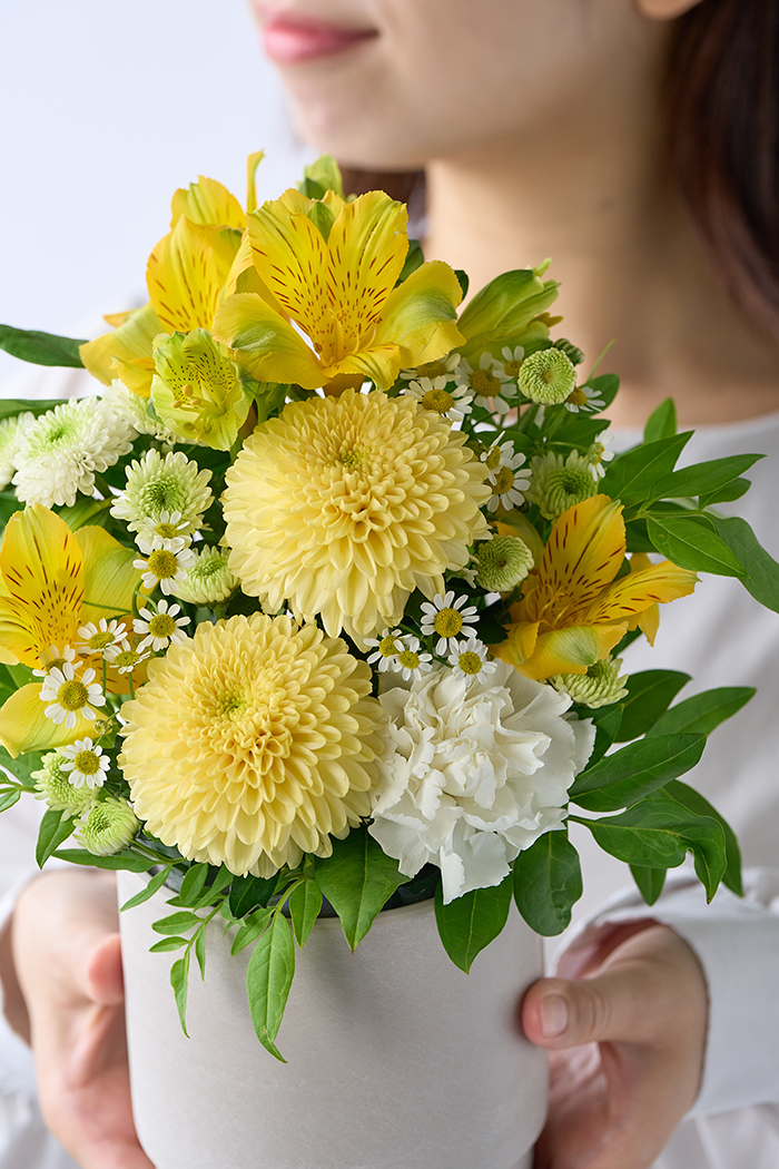 アレンジメント イエロー  #1884 size:80の写真3枚目