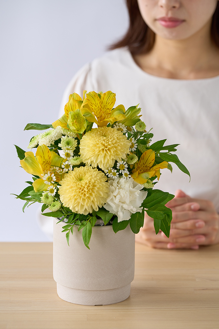 アレンジメント イエロー  #1884 size:80の写真7枚目
